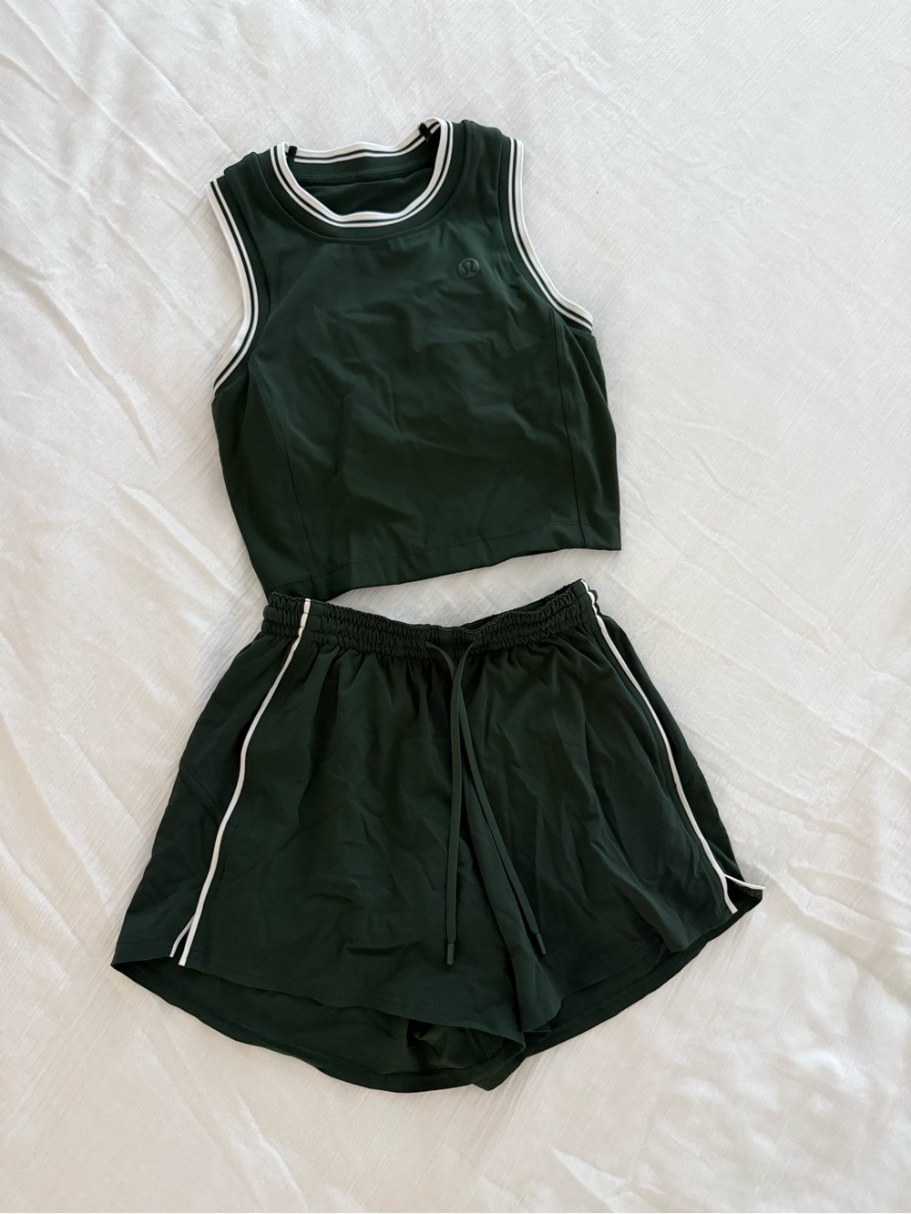 lululemon Dark Green Athletic Set  - size 4 tank and size 2 shorts